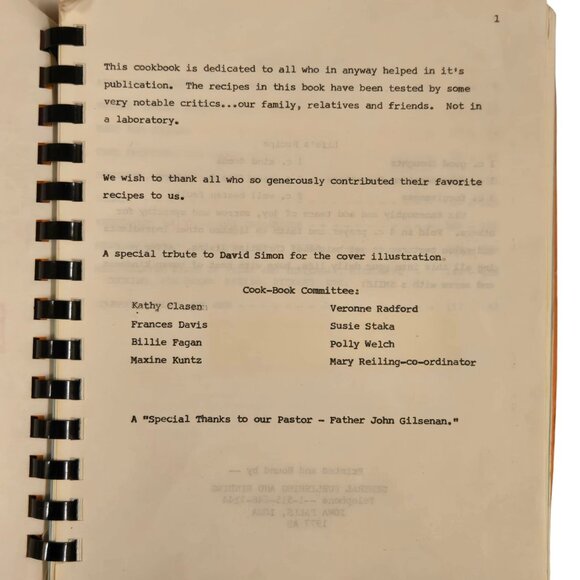 Mulvane KS Cookbook St Michaels Altar Society 1977 Vintage Spiral Bound Kansas - Picture 11 of 16